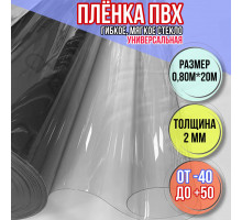 Мягкие окна для веранды Пленка ПВХ прозрачная, толщина 2 мм, размер 0,80м * 20м