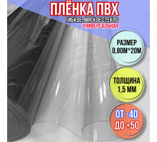 Мягкие окна для веранды Пленка ПВХ прозрачная, толщина 1,5 мм, размер 0,80м*20м