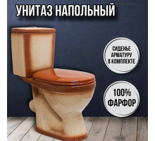 Унитаз напольный с бачком и сиденьем Лира коричневый