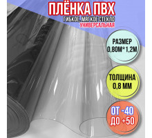 Мягкие окна для веранды Пленка ПВХ прозрачная, толщина 0,8 мм, размер 0,80м * 1,2м