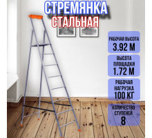 Лестница стремянка 8 профильных ступеней 30х15 СП8