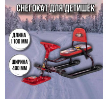 Снегокат детский Тимка спорт 4-1ТС4-1 со спинкой/Р2 с роботом бордовый каркас