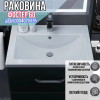 Раковина накладная для ванной Фостер 60 / раковина на столешницу прямоугольная встраиваемая