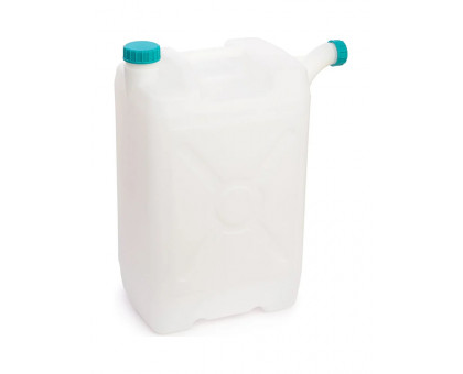 Канистра для воды пластиковая 28 литров емкость с ручками прямоугольная высокая ребристая слив НОСИК М051